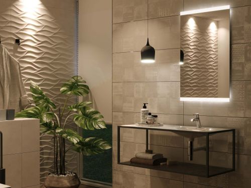 Fürdőszoba tükör világítással és fűtéssel M13