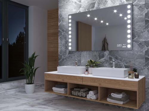 Intelligens fürdőszobai tükör polccal M14 prémium