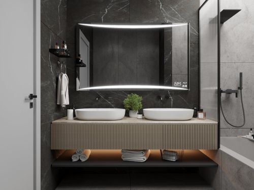 Intelligens fürdőszobai tükör polccal M16 prémium